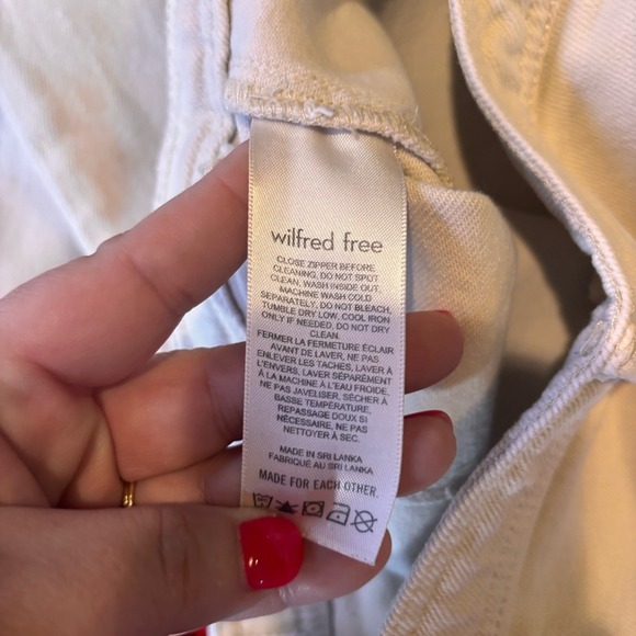 Wilfred Free Aritzia Ivory Utility Pants Size 2 High Rise Straight Leg - Picture 5 of 5